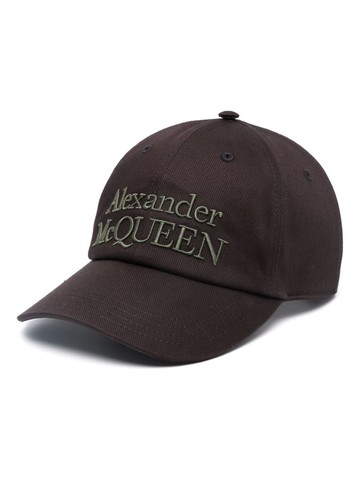 Alexander McQueen - embroidered-logo cotton cap - men - Cotton/Cotton - S - Black