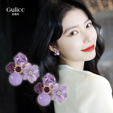 【Gulicc】 耳環 紫色森林 氣質優雅