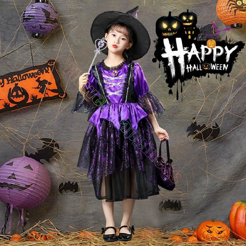 ハロウィン 仮装 女の子 コスプレ衣装 ワンピース パープル 魔女 悪魔 ハロウィン衣装 ウィッチ 魔女っ娘 可愛い Witch 魔法少女 パーティー 誕生日 発表会 通販 Lineポイント最大get Lineショッピング