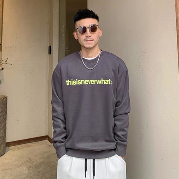 杠叔春秋季男士圓領字母印花寬松套頭衛衣新款外套美式休閑韓版潮