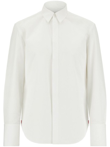Ferragamo - long-sleeve cotton poplin shirt - men - Cotton/Cotton - S - White