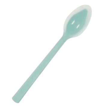 OKABE YOSHOKKI 岡部洋食器 KU-07 柔軟餐具 湯匙  一體深型 大款 矽膠 尼龍66 耐熱120°C 日本  藍色  1支