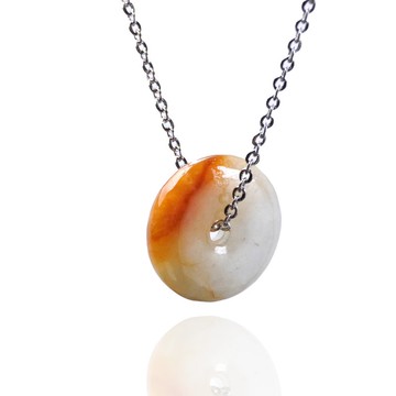 【願‧平安】飄紅翡翡翠平安扣項鍊 | 天然緬甸玉A貨翡翠 | 送禮