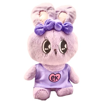 Esther Bunny 艾絲樂小兔 小兔絨毛坐姿玩偶 細緻絨毛布料 手感柔軟 可愛T恤穿造型  15cm  紫色  1個