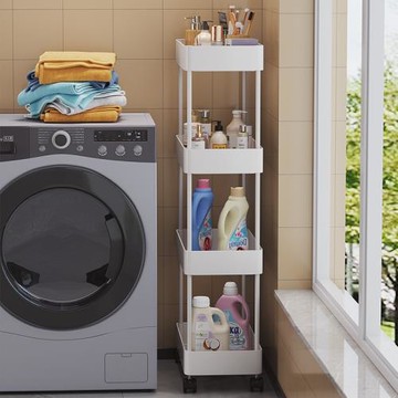洗衣機置物架落地衛生間洗衣液收納廁所浴室夾縫陽臺側縫隙收納架