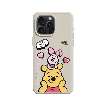 iPhone 15 Pro Max SolidX 貝殼灰 - 迪士尼-小熊維尼 Disney Winnie The Pooh - 維尼、小豬和蜜蜂