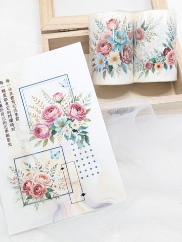 夏日小清新-和紙膠帶(特殊油墨/離型紙/白墨)手帳貼紙質感拼貼