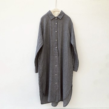 千鳥格紋襯衫式洋裝090748