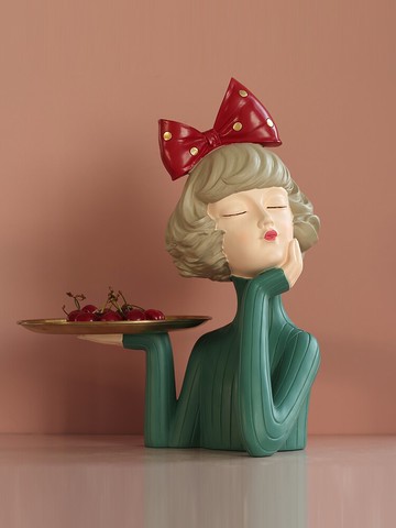 蝴蝶結女孩簡約裝飾現代輕奢風家居飾品客廳進門玄關鑰匙收納擺件