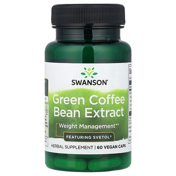 Swanson Vitamins, 生咖啡豆提取物，60 粒素食膠囊（每粒膠囊 200 毫克）