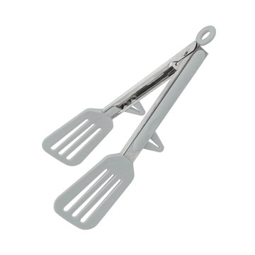 不沾桌矽膠食物夾鏟(灰色/米白) 米白