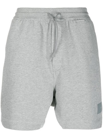 Y-3 - logo-patch melange-effect shorts - men - Organic Cotton - XL - Grey