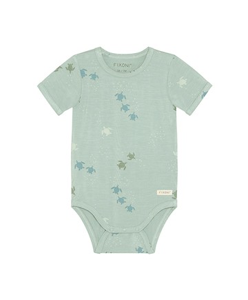 海龜藍綠色短袖包屁衣86cm