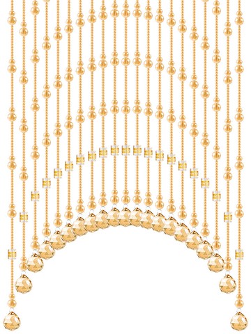 珠簾 香檳色葫蘆珠簾門簾水晶隔斷簾客廳衛生間臥室風水簾子掛簾免打孔 【CM8977】