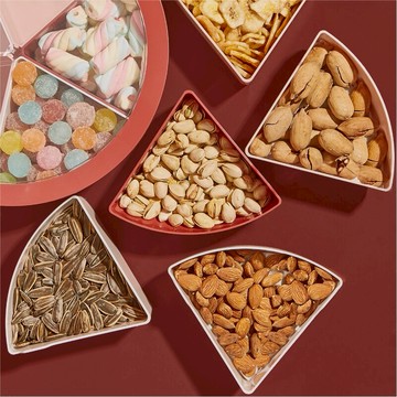 北歐創意分格糖果盒家用干果盒水果盤客廳茶幾瓜子盒零食盤瓜子盒