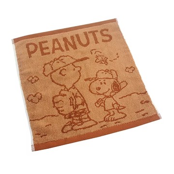 MORINO 摩力諾 SNOOPY撞色緹花大方巾 棒球款  可可色  1個