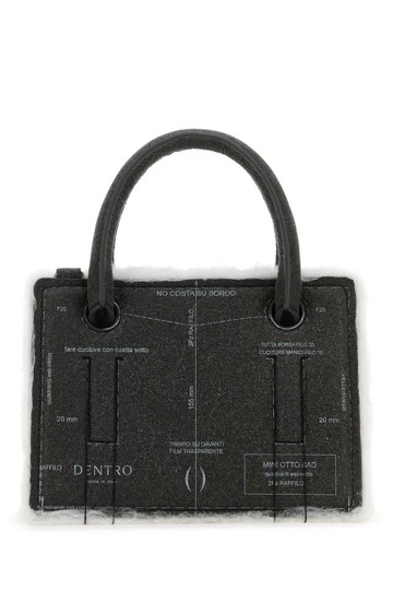 Dentro Grey Leather Mini Otto Handbag