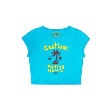 DADDY | 注意！Falling Hearts 露肩上衣 椰子樹印花設計，極致可愛。