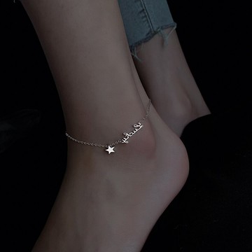 925純銀腳鏈子女款性感好運韓版潮簡約時尚森系個性百搭小眾設計
