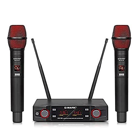 G-MARK EW100 UHF Channel Wireless Microphone System, Cordless Handheld Microphones, Ideal for Home Karaoke, Church, Wedding, Party