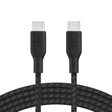 belkin 貝爾金 Braided USB-C 2.0 100W 傳輸線 CAB014bt2MBK  黑色  1個  2m