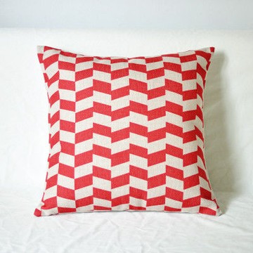 【協貿】時尚簡約棉麻幾何圖案印花F款方形抱枕含芯