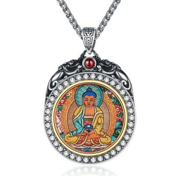 MoonDy 項鍊 阿彌陀佛-豬 宗教飾品 禮物 護身符吊墜 841 生肖吊墜 男士項鍊
