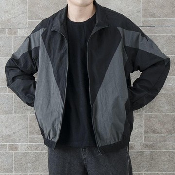 男外套 冬裝 綿衣 保暖外套 春秋季外套男日系拼接薄款ins寬松休閑夾克韓版百搭運動上衣