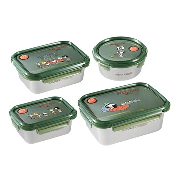 【Snapware康寧密扣】 SNOOPY史努比露營趣不鏽鋼/可微波/烤箱/保鮮盒