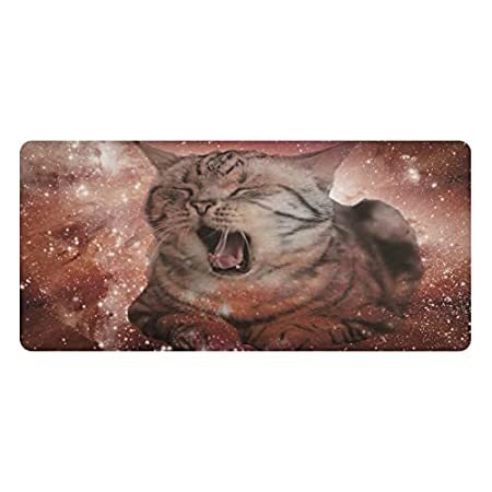 Cute Cat Galaxy Desk Pad Leather Desk Mat Dual Sided Desk Pad Waterproof La＿並行輸入品