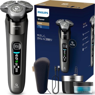 Philips X9002/20 i9000 乾濕兩用電動刮鬍刀 SkinIQ Quick Clean Pod清洗艙組 深灰色