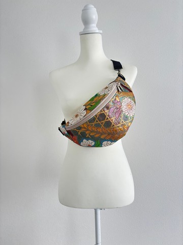 和風斜背包 - 再生利用日本織帶絲綢 / 織帶改造 辻ヶ花奢華斜背包