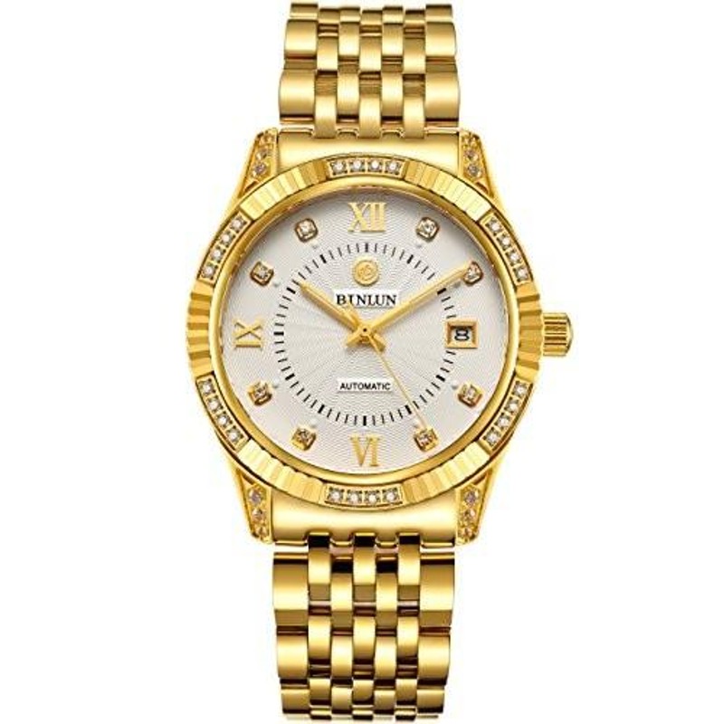 腕時計 ビンルン メンズ BL0018G-SGW-C BINLUN 18K Gold Plated Wrist Watches Automatic  Watch for Men Di | LINEブランドカタログ