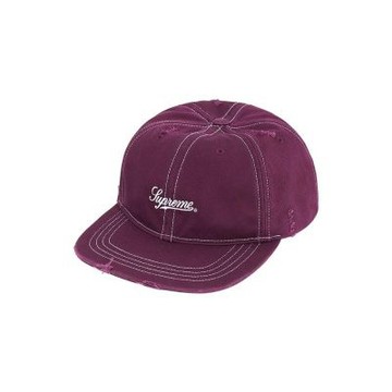Supreme Heavy Chino 6-Panel 做舊 六片帽 酒紅 FW25H9-DE [台灣現貨]