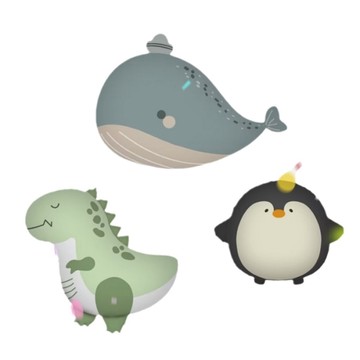 啞光氣球 可愛動物 鯨魚 企鵝 恐龍 鋁膜氣球 氣球 裝飾 佈置氣球