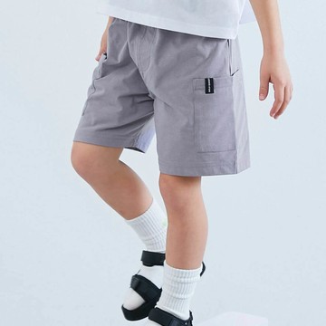 日本 devirock - 防污抗UV 舒適機能短褲-大口袋寬版-灰紫