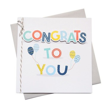 立體恭喜英文彩色字【Hallmark-UK卡片 恭喜道賀】