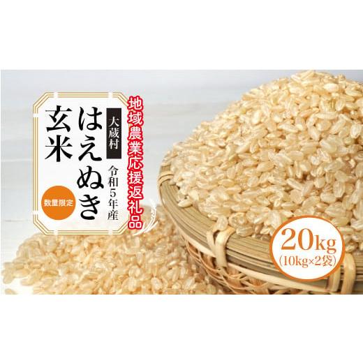 ふるさと納税 山形県 大蔵村 令和5年産　はえぬき20kg（10kg×2袋）〜地域農業応援返礼品〜