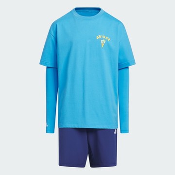 【adidas 愛迪達】 運動套裝 童裝 IQ0857