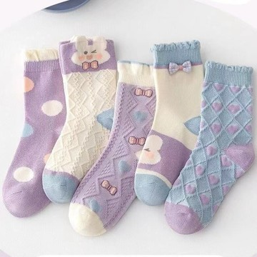 mori🎀mori【厤史低價】小女孩清新花邊女童襪子夏季透氣兒童中筒襪襪寶寶