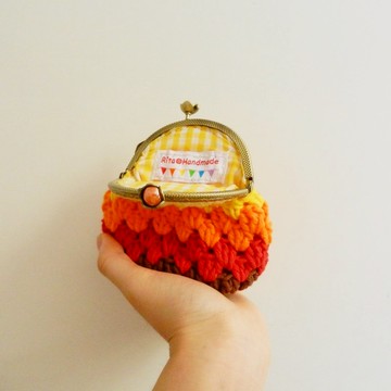 鉤織系列彩虹钩织口金包零钱包