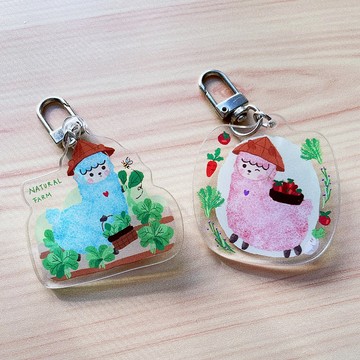 Natural farm 農場主題鑰匙圈吊飾 - 甜甜 / 藍藍