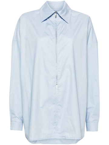 GAUGE81 - zip-up poplin shirt - women - Cotton - 36 - Blue