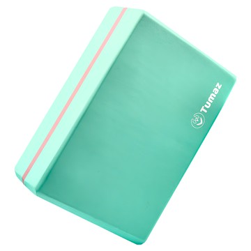 Tumaz 月熊 夾心瑜珈磚 高密度EVA材質 止滑 減震 無毒環保  23 x 15 x 7.7cm  冰川綠  1個