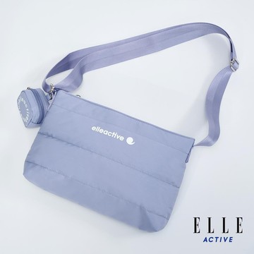 ELLE ACTIVE-蓬蓬雲朵系列 橫式Puffy側背包/斜背包-雲霧藍
