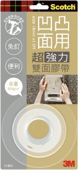 3M   V1803   凹凸面專用  超強利雙面膠帶-18mmX1.5m  / 個【APP滿額下單10%點數(單一帳號最高5000點)】1/31止