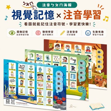 【溫美玉】注音ㄅㄆㄇ形音義海報(3張/組)★海報將以對折成A3方式出貨★