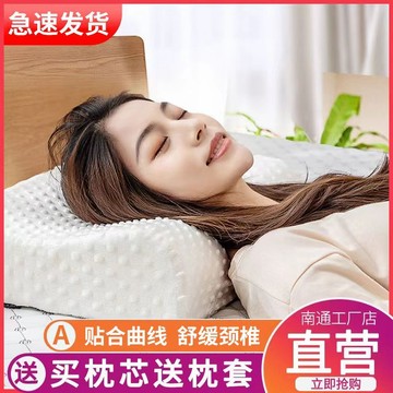 臺灣/✨太空記憶棉枕頭慢回彈單人護頸椎枕芯加枕套成人保健枕頭一對拍二