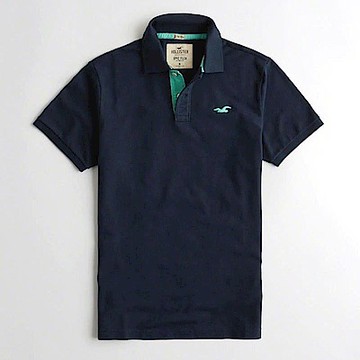 Hollister HCO  短袖 polo 藍色 0913