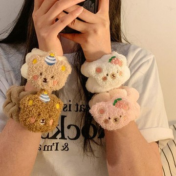 🥇可開統編⭐小熊洗臉防水手腕帶防溼袖神器洗手吸水手環女扎頭髮必備神器